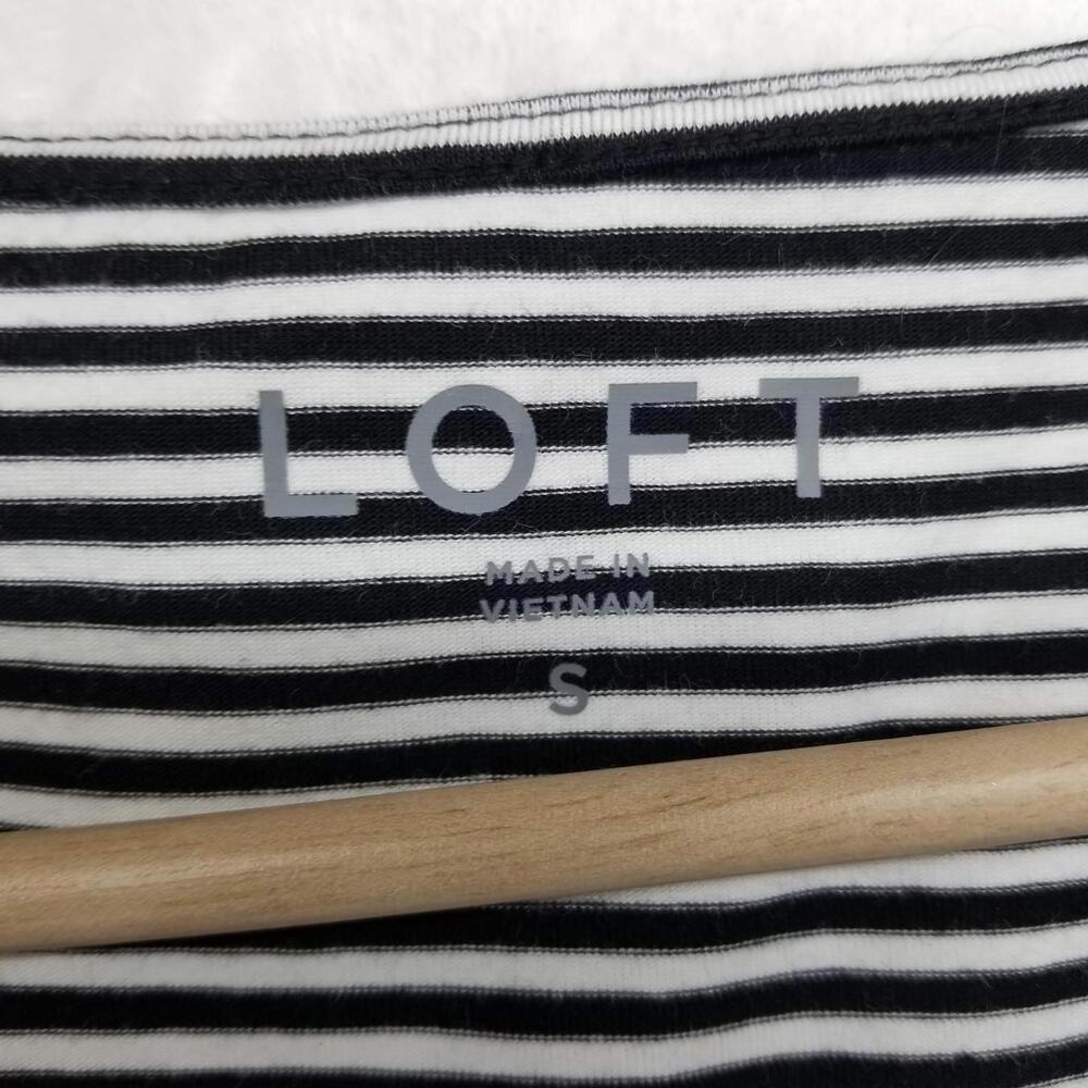 Loft Sleeveless Striped Bodysuit Small Black White Tank Top NWT - Picture 11 of 13